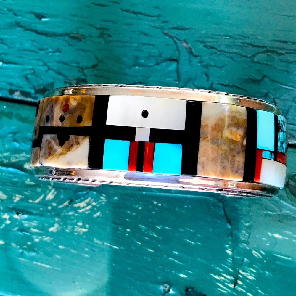 Inlay Sterling cuff bracelet